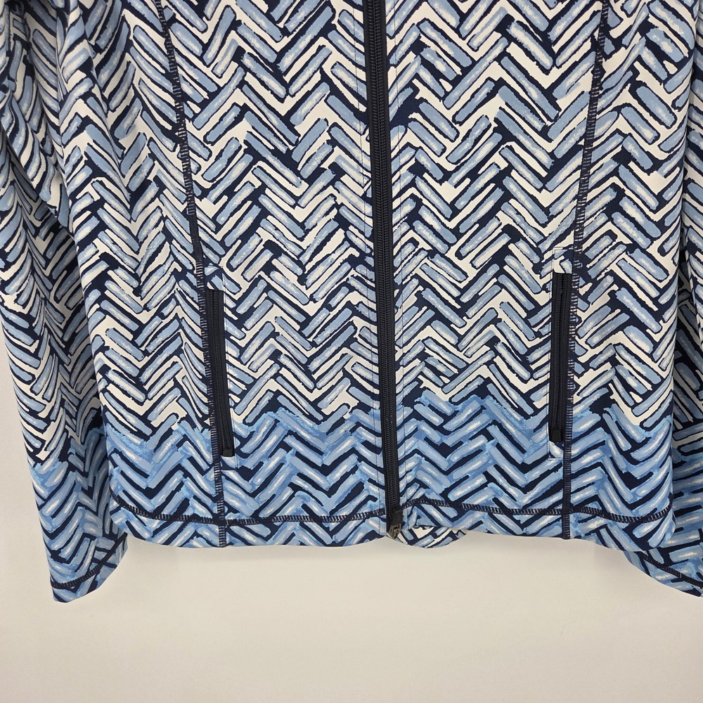 J.McLaughlin Womens Blue Geometric Print Full Zip Performance Jacket Size M - Picture 4 of 9